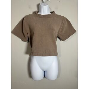 Creatures of Comfort Archival Ribbed Mock Neck Crop Top - Size M - EUC